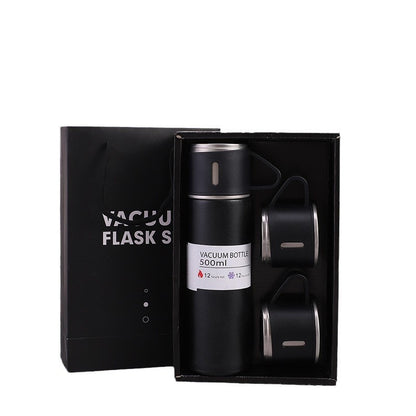 A cup of three-lid thermos cup portable fashion gift box set stainless steel cup