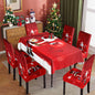 Christmas printed tablecloth, chair cover, waterproof, oil resistant, festive decoration, dining table cloth, chair cover, universal household use