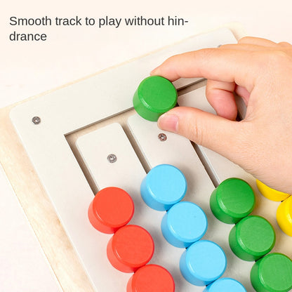 Wooden children's early education 2-in-1 four-color game color matching exercise wrist coordination puzzle toy