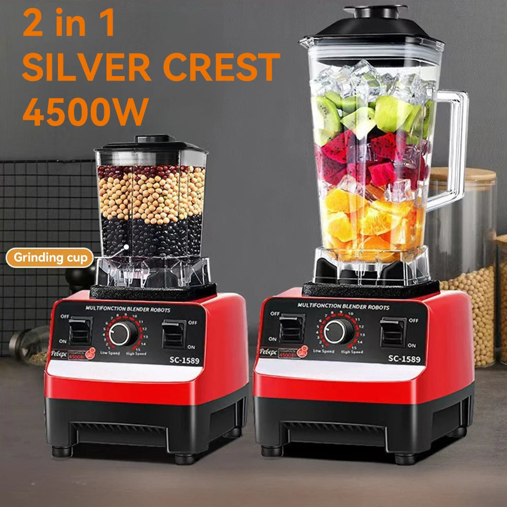 Multifunctional Blender Set 2L+600ML Large Capacity High Power Wall Breaker Stainless Steel 6-Blade Mixer Juicer Food Machine
