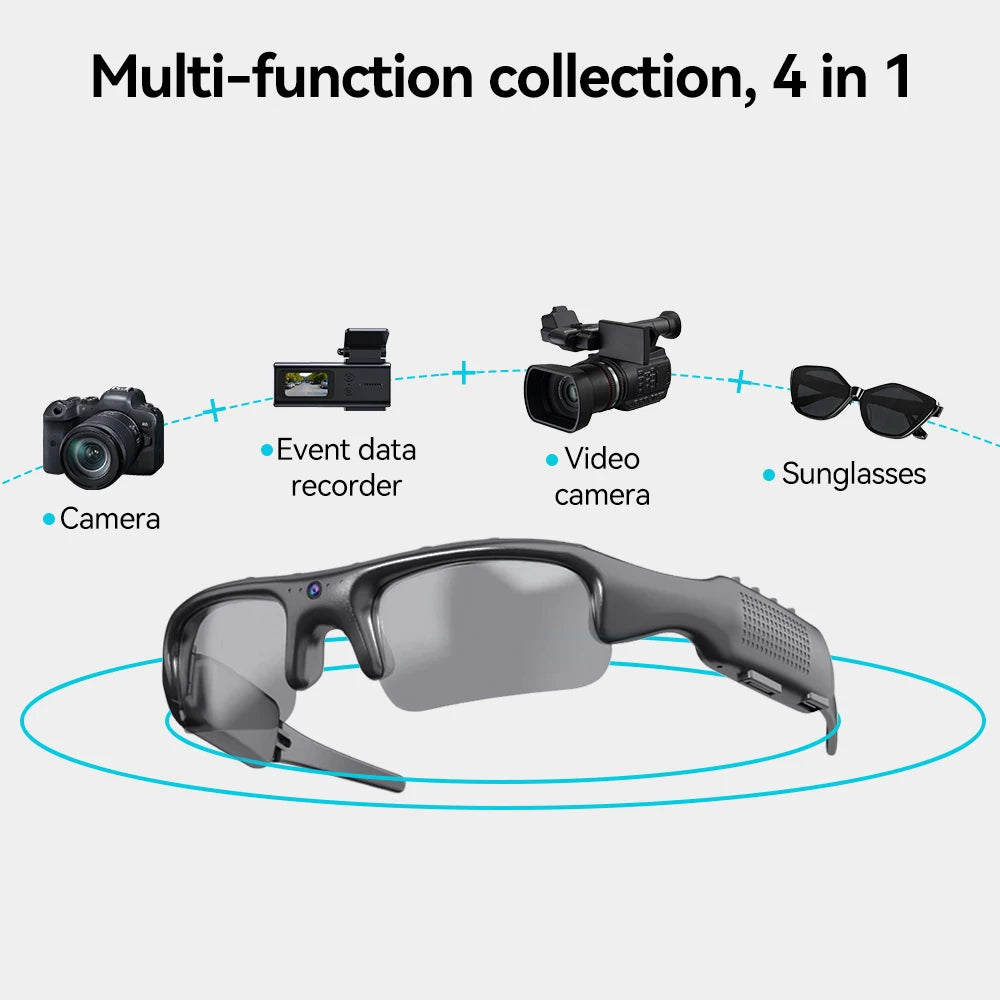 Smart Sunglasses 1080P WiFi Camera Glasses Outdoor Cycling Sports Polarized Lens Smart Security Protection Video Record Glasses