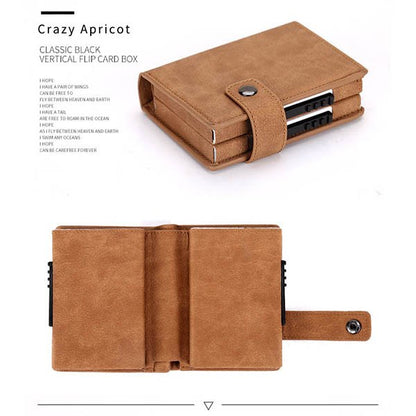 Credit Card Holder Men and Women Aluminum Alloy Card Case PU Leather Fashion Card Wallets ID Card Holder Purse