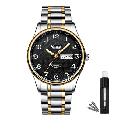 BOSCK Analog Mens Watch 40mm Easy Read Stainless Steel Business Watch for Men Mens Wrist Watches Wrist Watch for Men