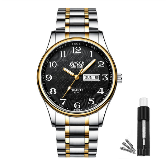 BOSCK Analog Mens Watch 40mm Easy Read Stainless Steel Business Watch for Men Mens Wrist Watches Wrist Watch for Men