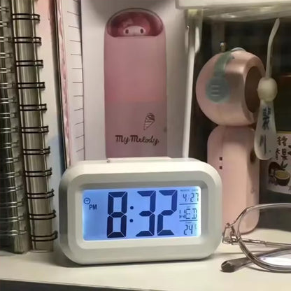 Mini Digital Alarm Clock: LED Backlight, Calendar, Snooze, Data Display