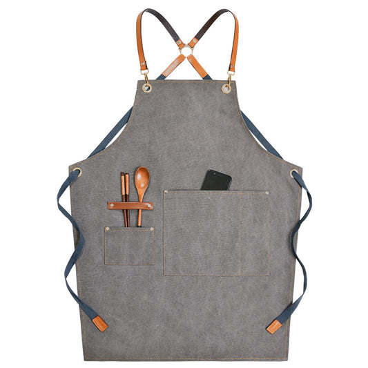 Apron denim workwear with logo printing