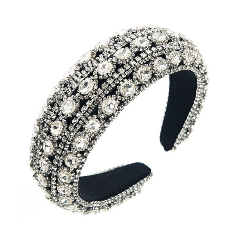 Luxury full drill bit hoops for women with wide edges and heavy craftsmanship, sponge high head hair accessories