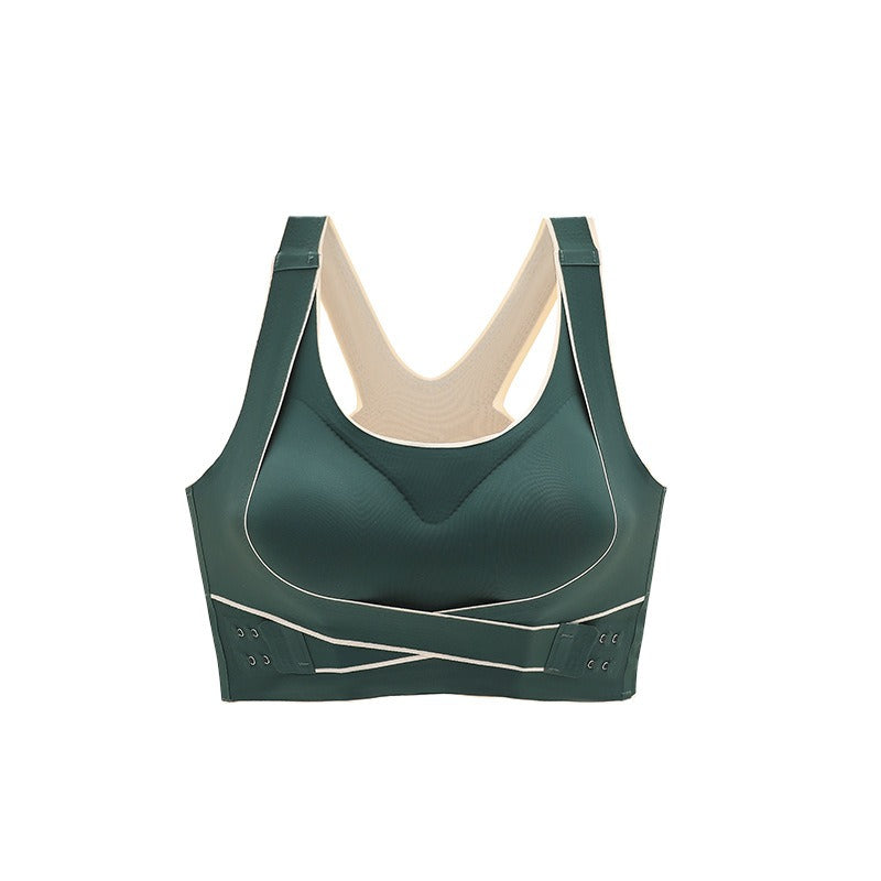 Traceless Sports Bra for Women Shockproof Running Gather Anti sagging Back Fitness Yoga Tank Top Style Steel Ring Free Bra