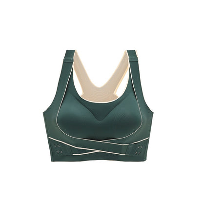 Traceless Sports Bra for Women Shockproof Running Gather Anti sagging Back Fitness Yoga Tank Top Style Steel Ring Free Bra