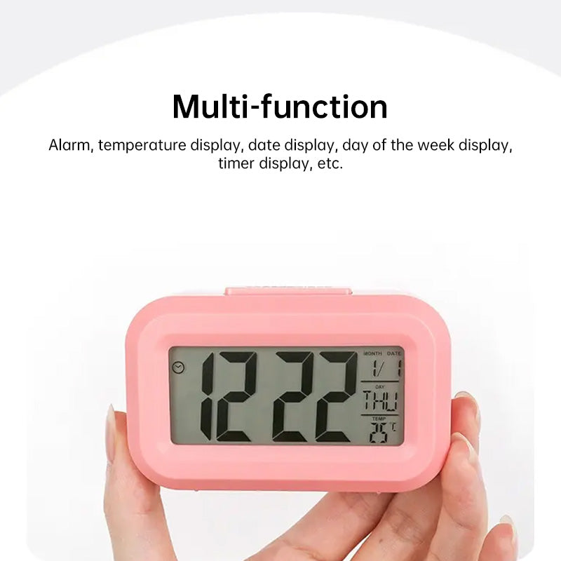 Mini Digital Alarm Clock: LED Backlight, Calendar, Snooze, Data Display
