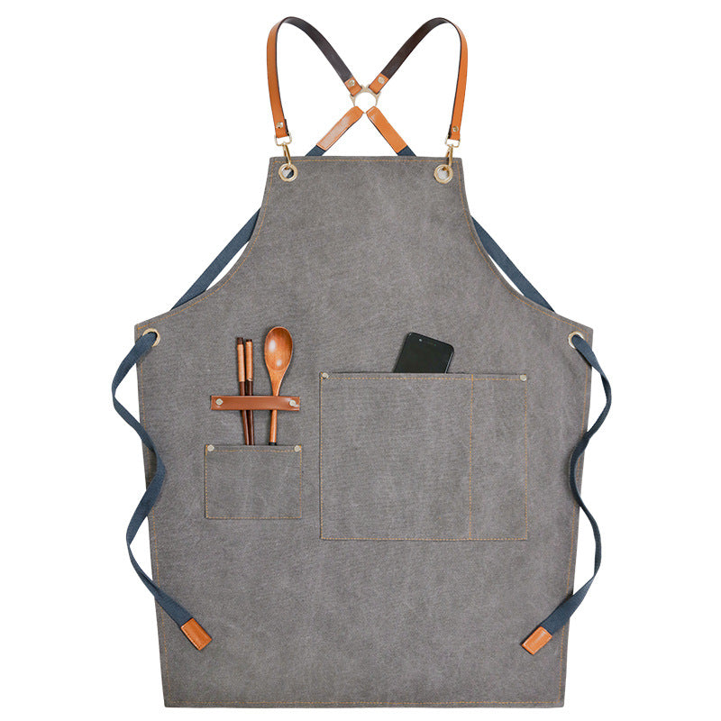 Apron denim workwear with logo printing