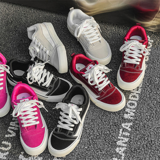 Low cut canvas shoes with a sense of design, suitable for both male and female students, Instagram trendy and versatile, Hong Kong style casual board shoes
