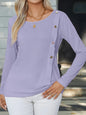 Round neck spring and autumn casual long sleeved T-shirt women's clothing