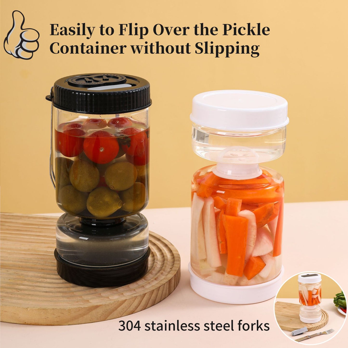 Circular Fifth Generation Dry-Wet Separation Pickle Jar: Sand Timer Glass Container