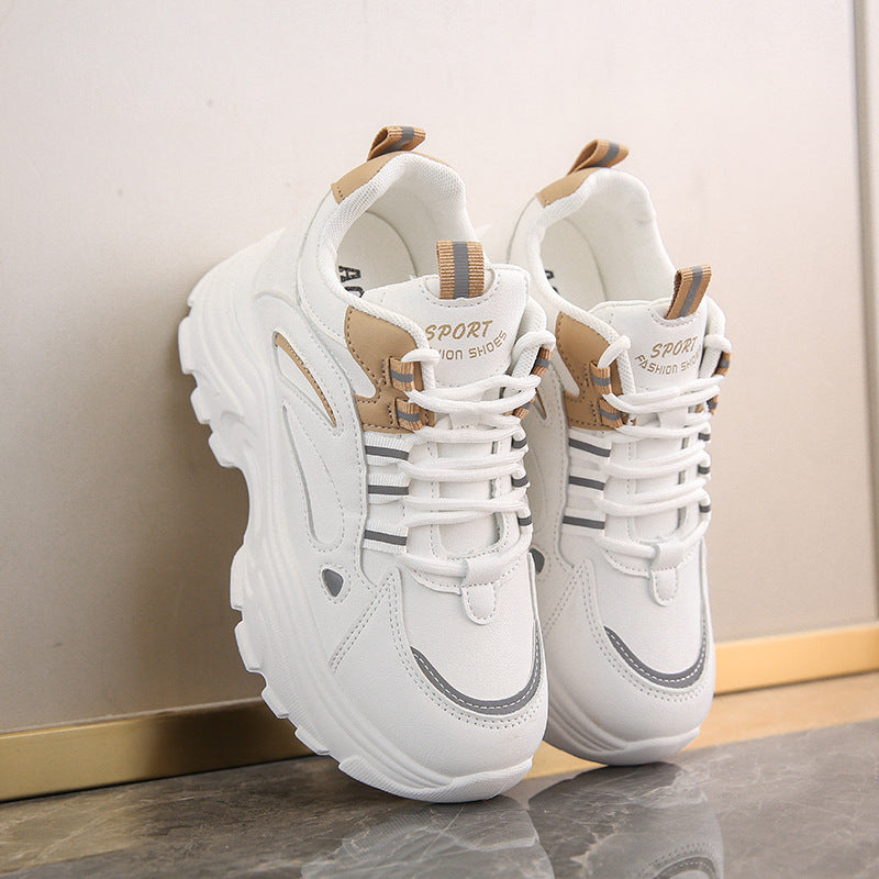New Korean version versatile slim and tall height increasing thick soled sloping heel casual sports shoes