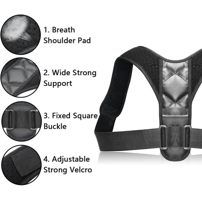 Podofo Adjustable Clavicle Posture Corrector Men Woemen Upper Back Brace Shoulder Lumbar Support Belt Corset Posture Correction