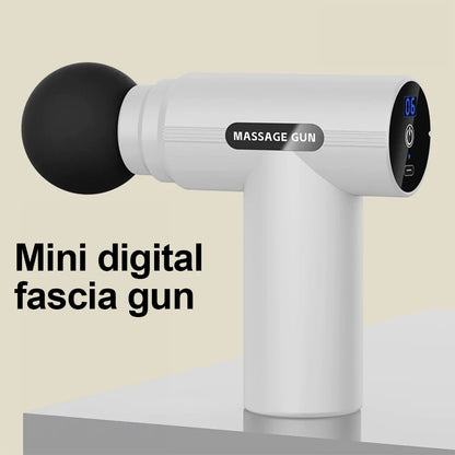 Portable Fascia Gun Vibration Massage Gun For Body Neck Back Deep Muscle Relaxation Fitness Mini Fascia Gun With Digital Display