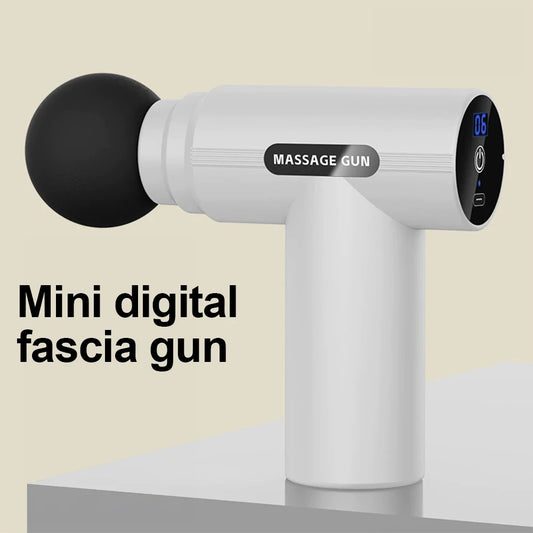 Portable Fascia Gun Vibration Massage Gun For Body Neck Back Deep Muscle Relaxation Fitness Mini Fascia Gun With Digital Display