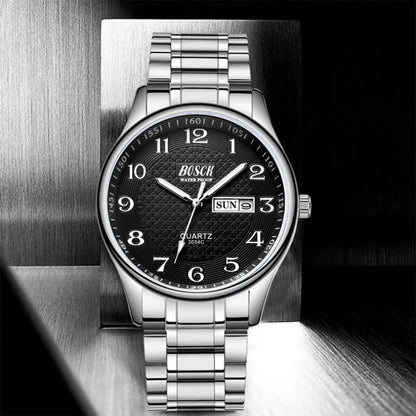 BOSCK Analog Mens Watch 40mm Easy Read Stainless Steel Business Watch for Men Mens Wrist Watches Wrist Watch for Men