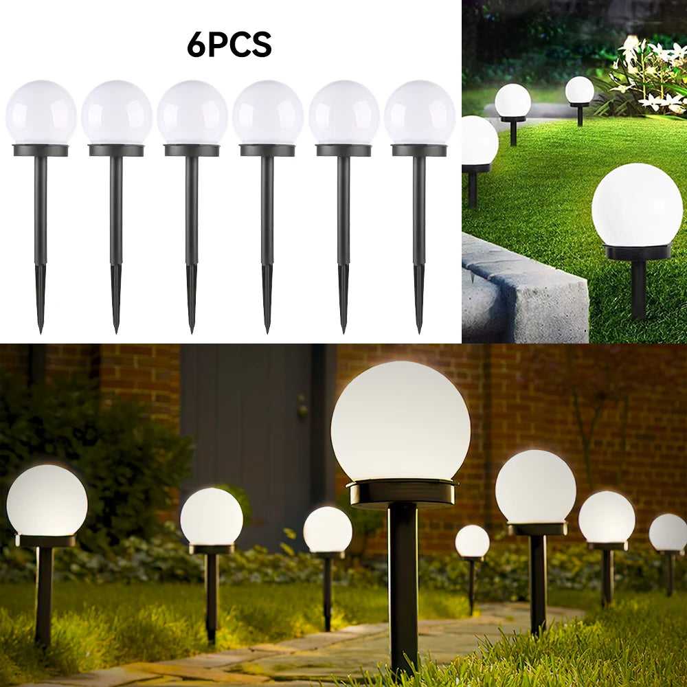 Solar Lights Outdoor 3/6 Pack Solar LED Globe Powered Garden Warm Light Waterproof for Yard Patio Walkway Landscape Pathway