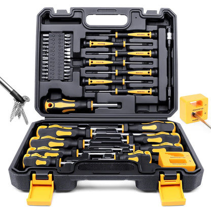 Portable Magnetic Screwdriver Set With Box 43 Pcs Professional Repair Hand Tools For Home Furniture Car Electrical Appliances