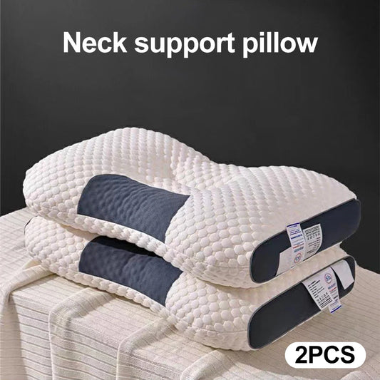 2PCS Knitted SPA Massage Pillows - 3D Ergonomic Cervical Support Adjustable Orthopedic Neck Pillow for Sleeping & Home Use