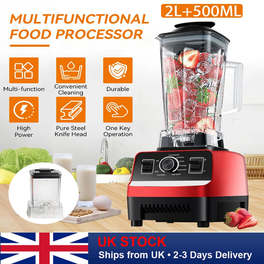 Multifunctional Blender Set 2L+600ML Large Capacity High Power Wall Breaker Stainless Steel 6-Blade Mixer Juicer Food Machine