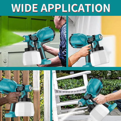 1000ML Cordless Electric Paint Sprayer with 2x3.0Ah Battery and Nozzles replace for Makita 18V Battery HVLP Spray Gun