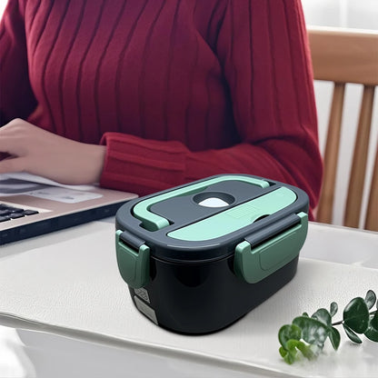 Portable Electric Lunch Box  Stainless Steel Heated Food Container for Car/Office/Home Dining Box Microwave Oven