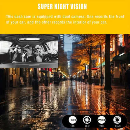 1080P HD Dash Cam Car Camera DVR Video Recorder 150 Wide-Angle Support 128GB with G-Sensor IR Night Vision Loop Recording