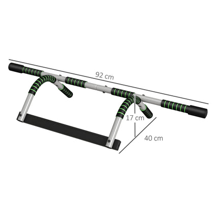 HOMCOM Pull-Up Bar for Doorway, Home Fitness Door Horizontal Push up Bar for Indoor Gym Upper Body Workout, Green