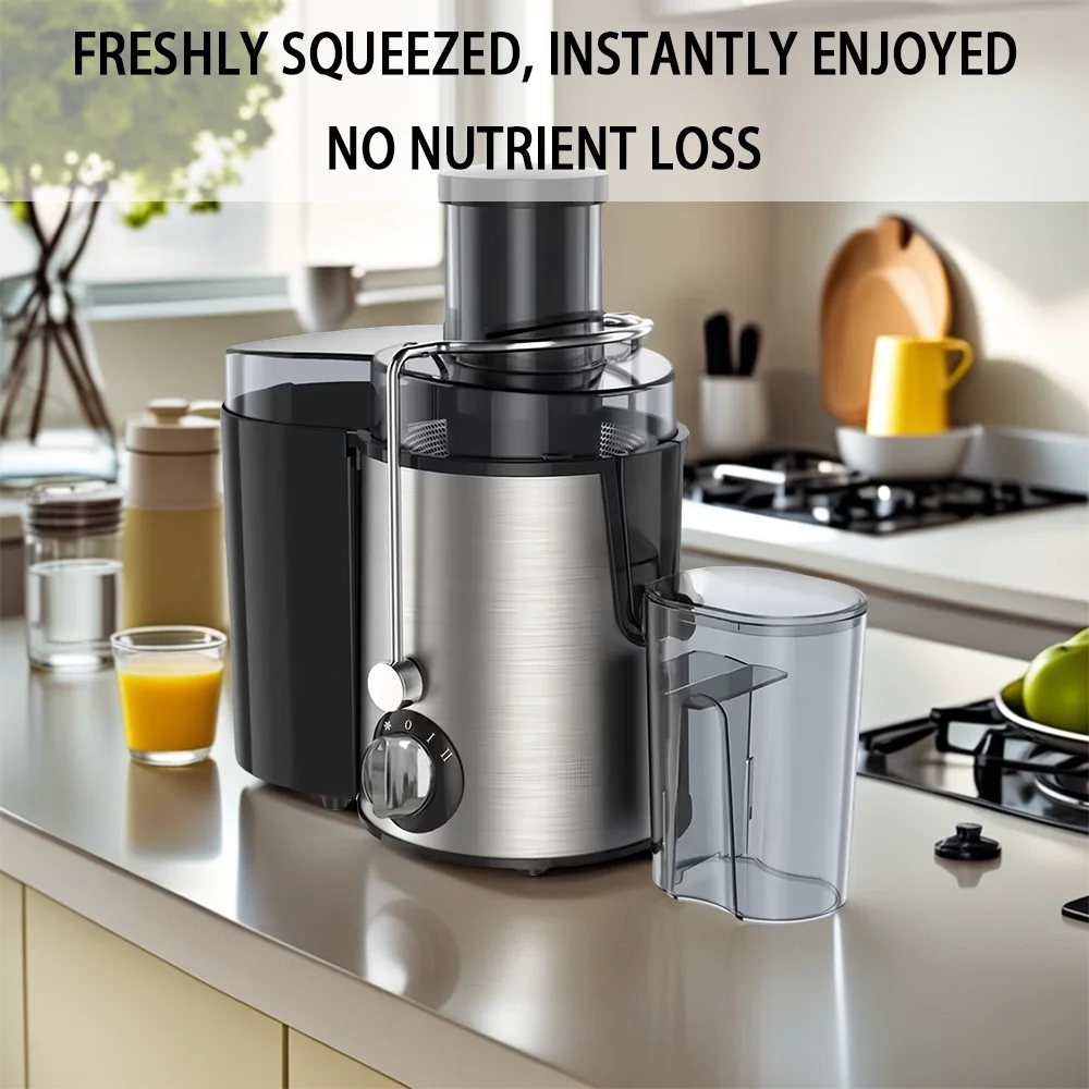 Juicer Machine 800W Stainless Steel Centrifugal Juicer Extractor with Wide Mouth 2.56” Feed Chute for Fruit Vegetable