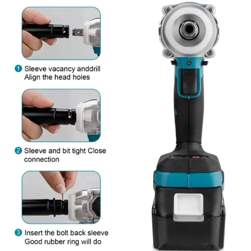 Makita DTW285 18V Brushless Electric Screwdriver 280N.m 1/2" Socket Rechargeable Drill Driver Compatible with Makita 18V Battery