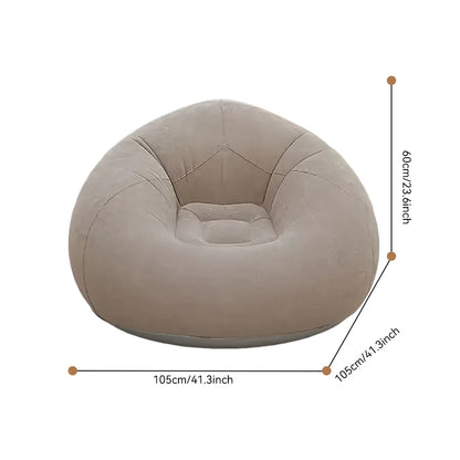 Brown Lazy Inflatable Sofa with Air Pump Spherical Sofa Chair Furniture for Bedroom and Living Room Indoor