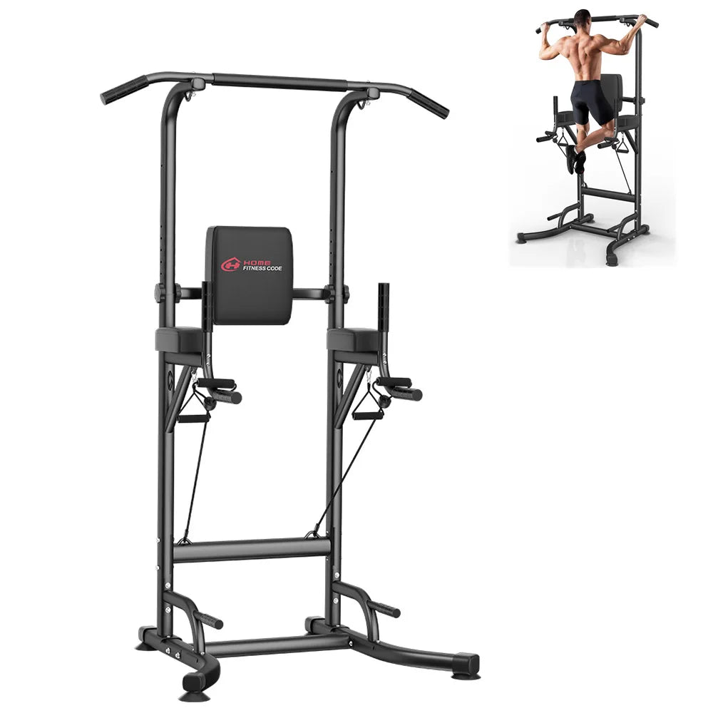 Power Tower Dip Station Pull Up Bar Adjustable Multi-Function Power Tower Abdominal Exercise for Home Fitness Workout Equipment