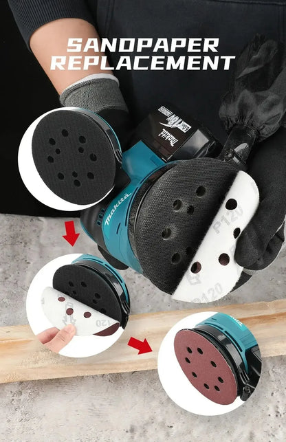 Makita DBO180Z Lithium ion 18V Cordless Rechargeable Disc Random Track Sanding Machine for Woodworking Mud Polishing