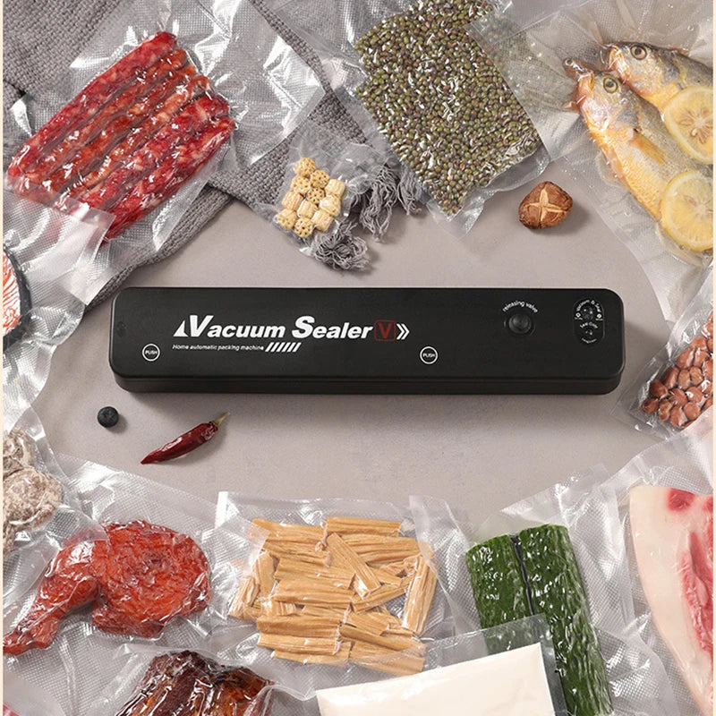Vacuum Seal Bag and Sealing Machine Combo 2 in 1 Dual Mode Food Saver for Fruits Meat Snacks Sous Vide Preservation W/ 60 Bags