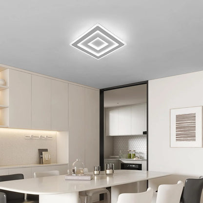 Modern Square LED Ceiling Light,28W Acrylic Ceiling Lamp,White Ceiling Chandelier for Bedroom,Living Room Warm Light 3000K