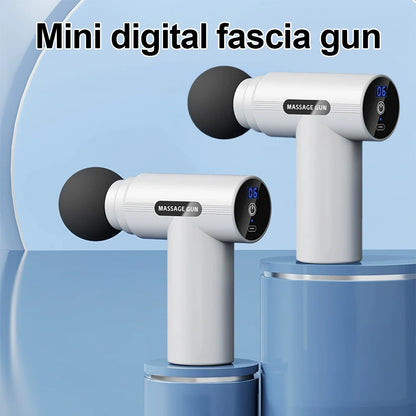 Mini Massage Gun Muscle Relaxation Deep Tissue Body Massager Dynamic Vibrator Portable LCD Digital Display Fascia Gun Massage