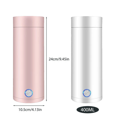 Portable Electric Travel Kettle 400ml  Stainless Steel Vacuum Insulated for Tea/Coffee/Baby Milk Fast Boiling