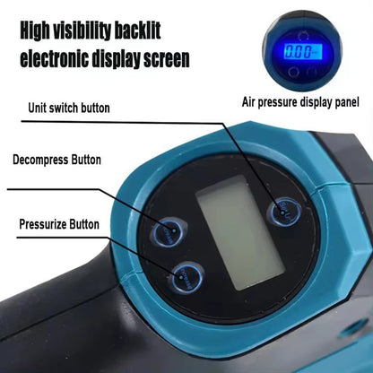 High Pressure Air Tire Inflator Cordless Househeld Auto Inflatable Pump Ball Car Power Tool For Makita 18V Battery Pin