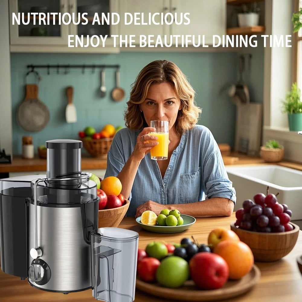 Juicer Machine 800W Stainless Steel Centrifugal Juicer Extractor with Wide Mouth 2.56” Feed Chute for Fruit Vegetable