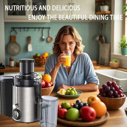Juicer Machine 800W Stainless Steel Centrifugal Juicer Extractor with Wide Mouth 2.56” Feed Chute for Fruit Vegetable