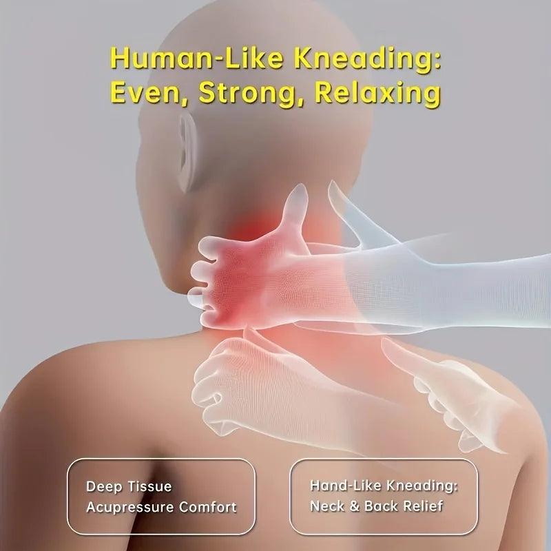 Shiatsu Neck Shoulder Massager Deep Tissue Shawl Kneading Spine Back Muscle Relaxer for Car Home Use Trapezius Neck Massager