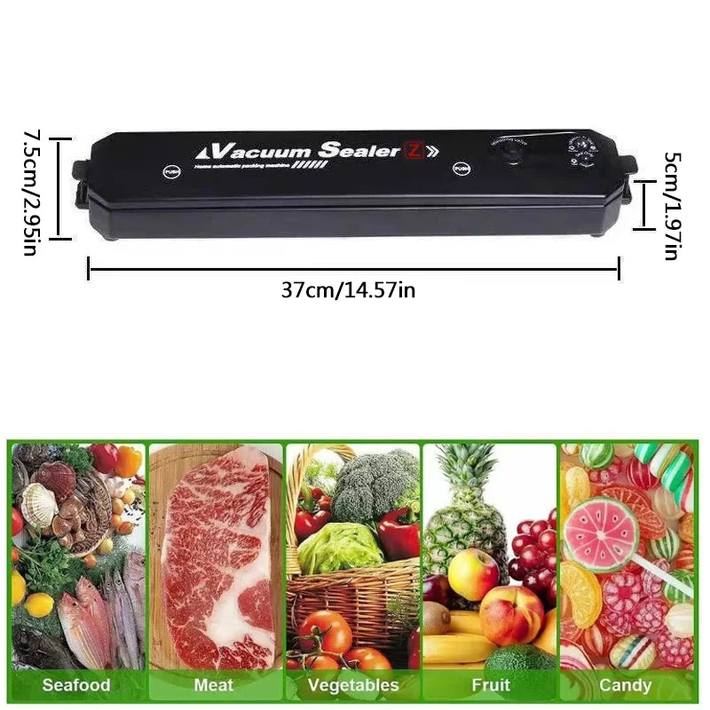 Vacuum Seal Bag and Sealing Machine Combo 2 in 1 Dual Mode Food Saver for Fruits Meat Snacks Sous Vide Preservation W/ 60 Bags