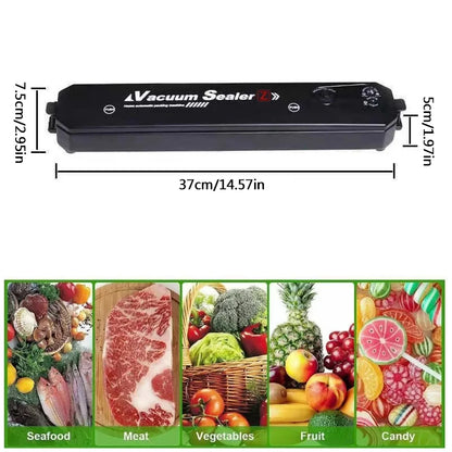 Vacuum Seal Bag and Sealing Machine Combo 2 in 1 Dual Mode Food Saver for Fruits Meat Snacks Sous Vide Preservation W/ 60 Bags