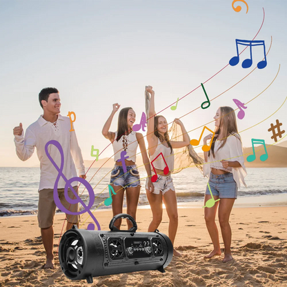 Portable Handheld Wireless Bluetooth Speaker Karaoke Subwoofer Powerful Smart Stereo Speaker For Car Audio Party Beach Camping