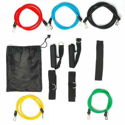 11Pcs Fitness Resistance Bands Set Latex Exercise Expander Kit for Training, Yoga, Pilates, Home Gym Workout Elastic Bands with