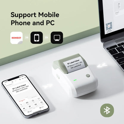 Niimbot B1 Label Maker 2inch Bluetooth Thermal Label Printer for Home Mailing Bakery Grocery Compatible with Phone Computer