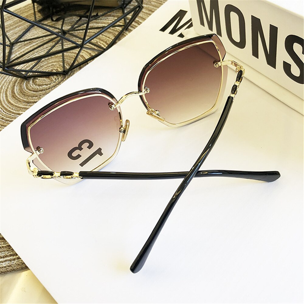 Women's Men Rimless Square Polarized Sunglasses New Outdoor Cycling Sun Glasses Vintage Shades Female UV400 Eyewear Accessories